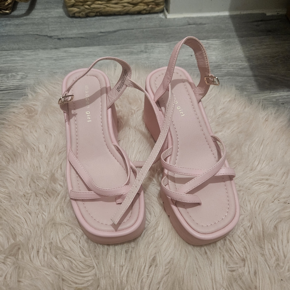 Madden Girl Pink Strappy Sandals